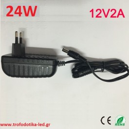 Aντάπτορας AC / DC 12v - 1a - 12w για ταινία led - μετατροπέας ρέυματος AC~ 220v σε έξοδο dc 12v 